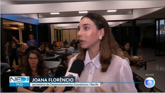 Secretária da SDECTI, Joana Portela Florêncio, dá entrevista à Rede Globo